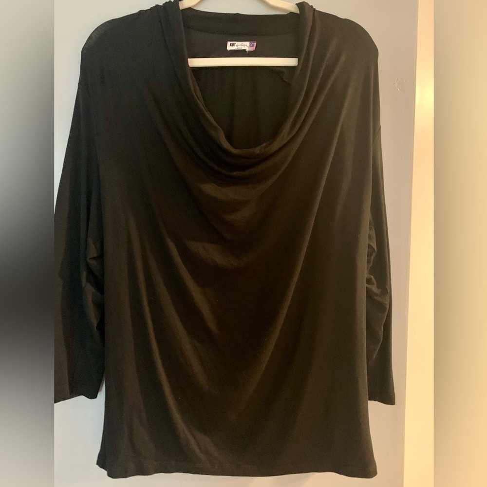 Kut From The Cloth Black Cowl Neck Top
